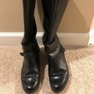 Ladies black leather UGG riding boots